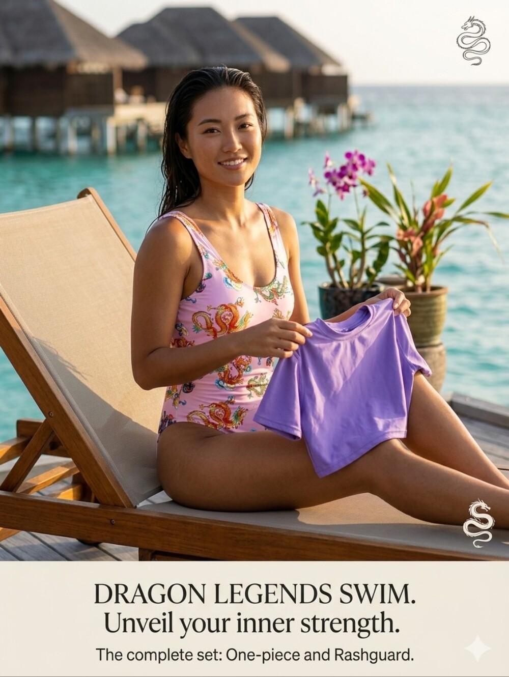 Dragon🌅 One Piece with Sleeved Rashgaurd what a Deal 🤝💯